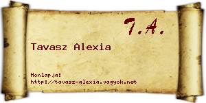 Tavasz Alexia névjegykártya